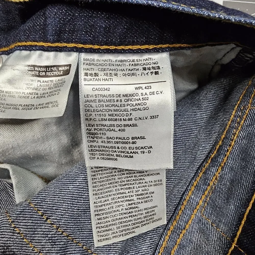 Levis 514 Jeans 42x32 Dark Wash Slim Straight Preppy Work Casual Biker Outdoors